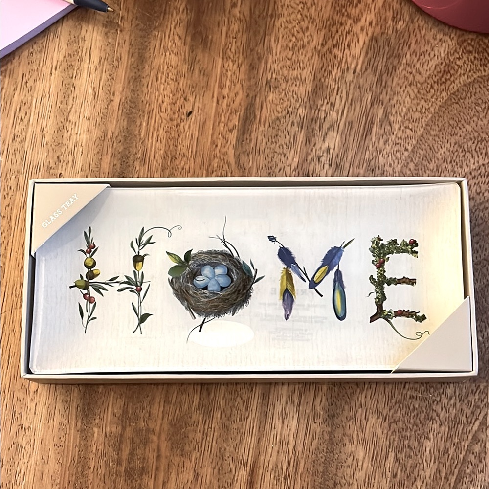 FRINGE Studio Home Decorative Glass trinket Tray NIB